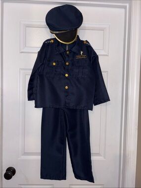 Kids Navy Police Officer Costume Size Small